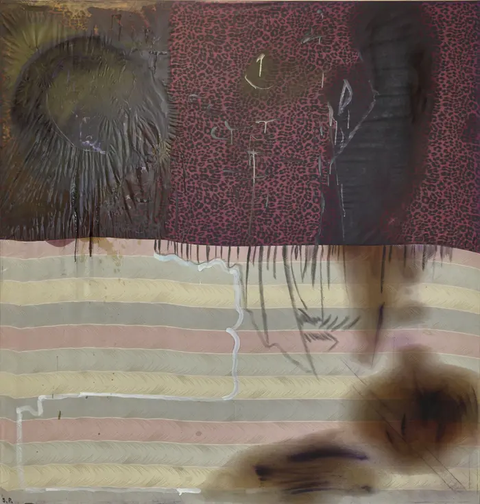 abstraktes Werk mit verschiedenfarbenen Farbflächen