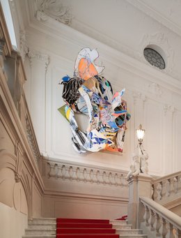 Frank Stella Of Whales in Paint; in Teeth; in Wood; in Sheet Iron; in Stone; in Mountains; in Stars (Moby Dick Serie, Kapitel/chapter 57), 1990 zeitgenössisches Werk in einem barocken Treppenhaus