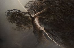 Maxim Worobjow, Vom Blitz gespaltene Eiche (Unwetter), 1842 Ein Eichenbaum und ein Blitz